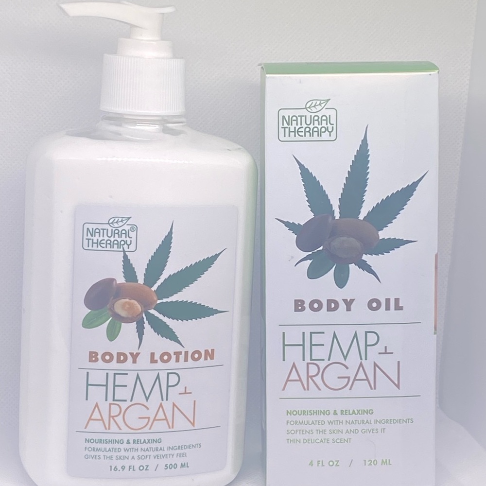 Natural Therapy HEMP & Argan Oil 4 fl. oz. and Body Lotion 16.9 fl. oz.